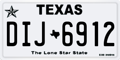 TX license plate DIJ6912