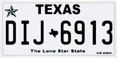 TX license plate DIJ6913