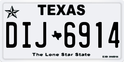TX license plate DIJ6914