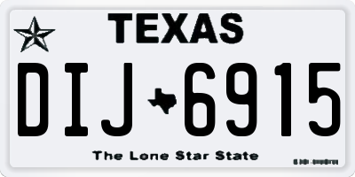 TX license plate DIJ6915