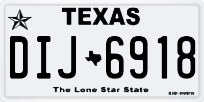 TX license plate DIJ6918