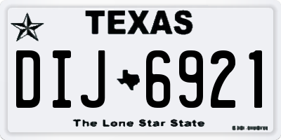 TX license plate DIJ6921
