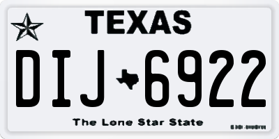 TX license plate DIJ6922