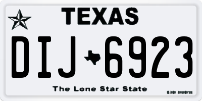 TX license plate DIJ6923