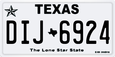 TX license plate DIJ6924