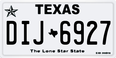 TX license plate DIJ6927