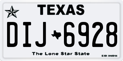 TX license plate DIJ6928