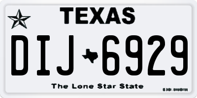 TX license plate DIJ6929