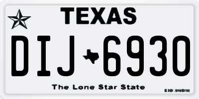 TX license plate DIJ6930