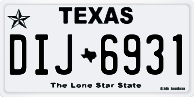 TX license plate DIJ6931
