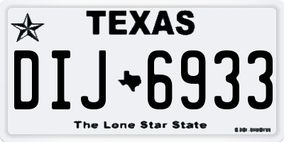 TX license plate DIJ6933