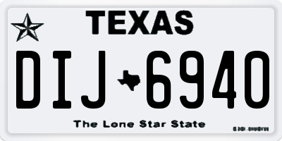TX license plate DIJ6940