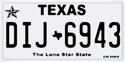TX license plate DIJ6943