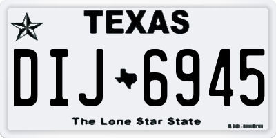 TX license plate DIJ6945