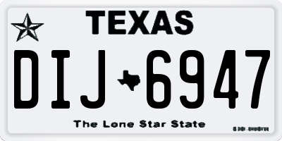TX license plate DIJ6947