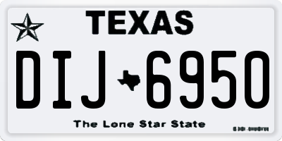 TX license plate DIJ6950
