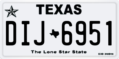TX license plate DIJ6951