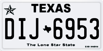 TX license plate DIJ6953
