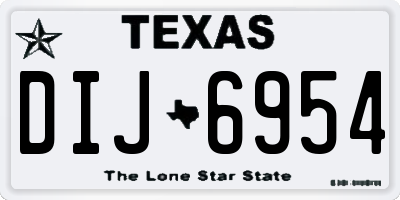 TX license plate DIJ6954
