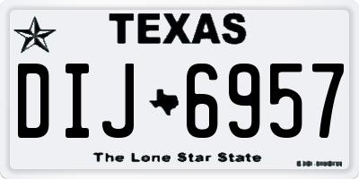 TX license plate DIJ6957