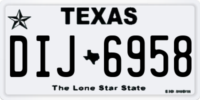 TX license plate DIJ6958