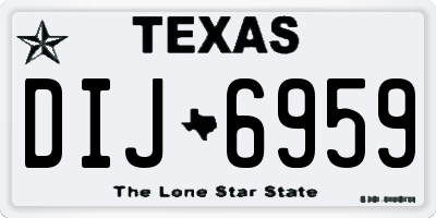 TX license plate DIJ6959