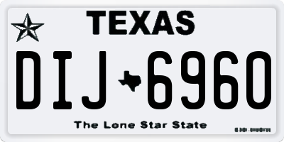 TX license plate DIJ6960
