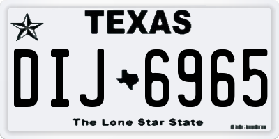 TX license plate DIJ6965
