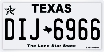 TX license plate DIJ6966