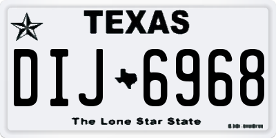 TX license plate DIJ6968