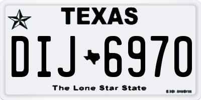 TX license plate DIJ6970