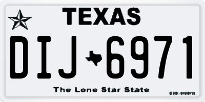 TX license plate DIJ6971