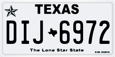 TX license plate DIJ6972