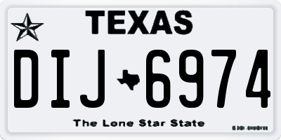 TX license plate DIJ6974