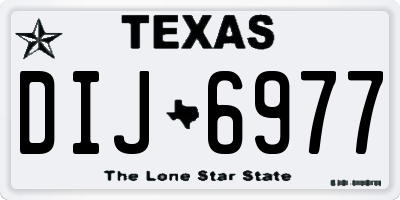 TX license plate DIJ6977