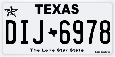 TX license plate DIJ6978