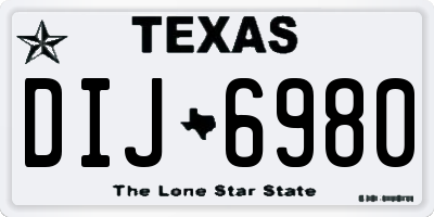 TX license plate DIJ6980