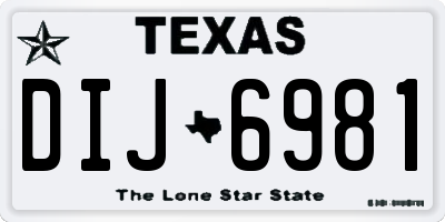 TX license plate DIJ6981
