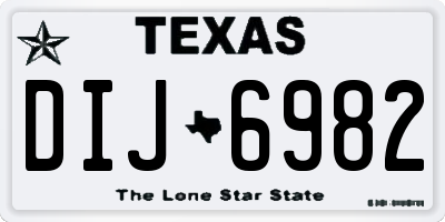 TX license plate DIJ6982