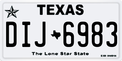 TX license plate DIJ6983