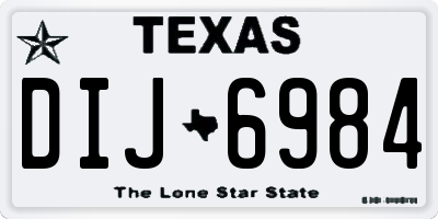 TX license plate DIJ6984