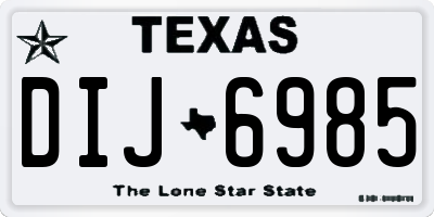 TX license plate DIJ6985