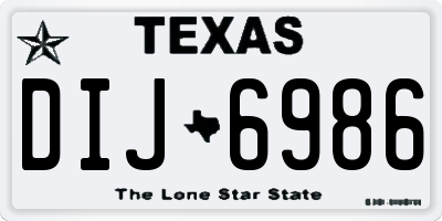 TX license plate DIJ6986
