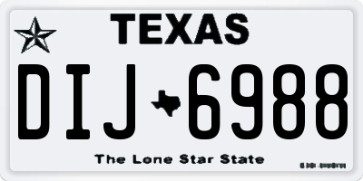 TX license plate DIJ6988