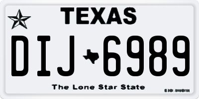 TX license plate DIJ6989