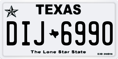TX license plate DIJ6990