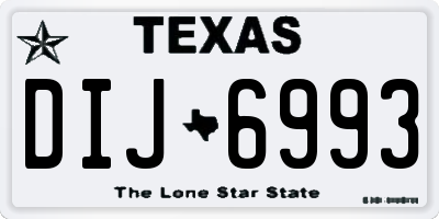 TX license plate DIJ6993