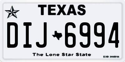 TX license plate DIJ6994