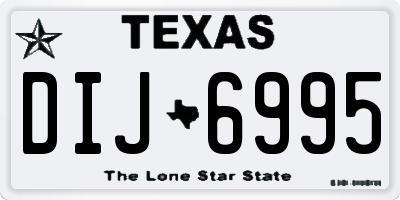 TX license plate DIJ6995