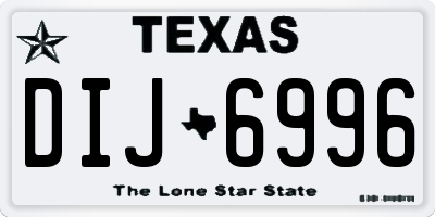 TX license plate DIJ6996
